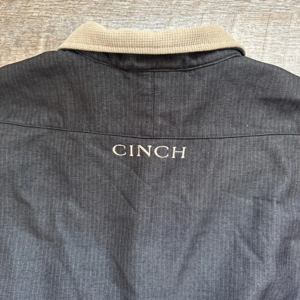 Cinch‎ Bonded Softshell Jacket Large Regular Black Heather Fleece Lined Logo